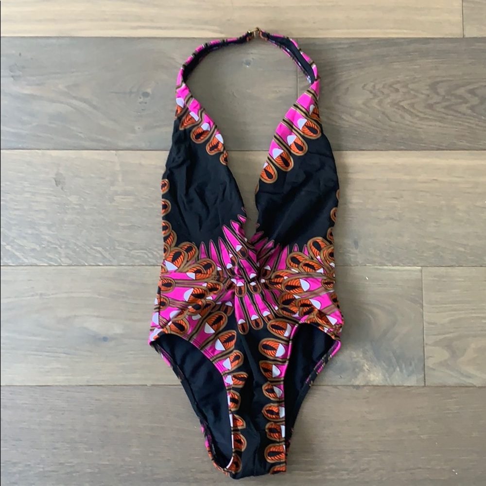 Backless bathing suit.